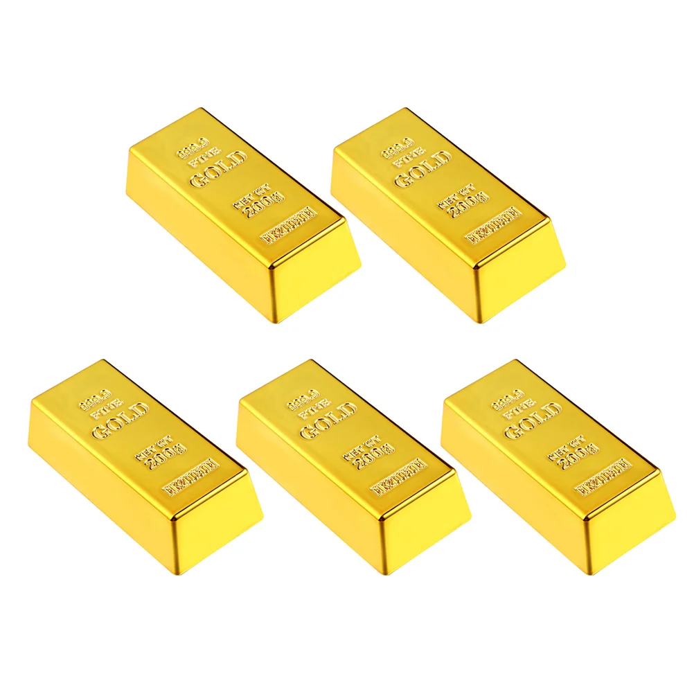 

Plastic Gold Bar Simulation Props Party Activity Props (6x2.8x1.7cm)