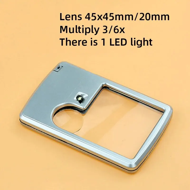 Portable LED Magnifying Glass with 3X 6X Zoom for Elderly Reading