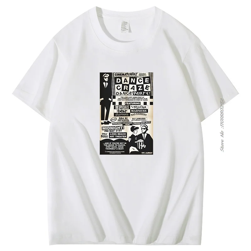 2 Toni Ska Top Tee T Shirt Mens The Specials Dance Craze Madness 2 Tone Selecter Top Vintage Graphic T-Shirt In Cotone