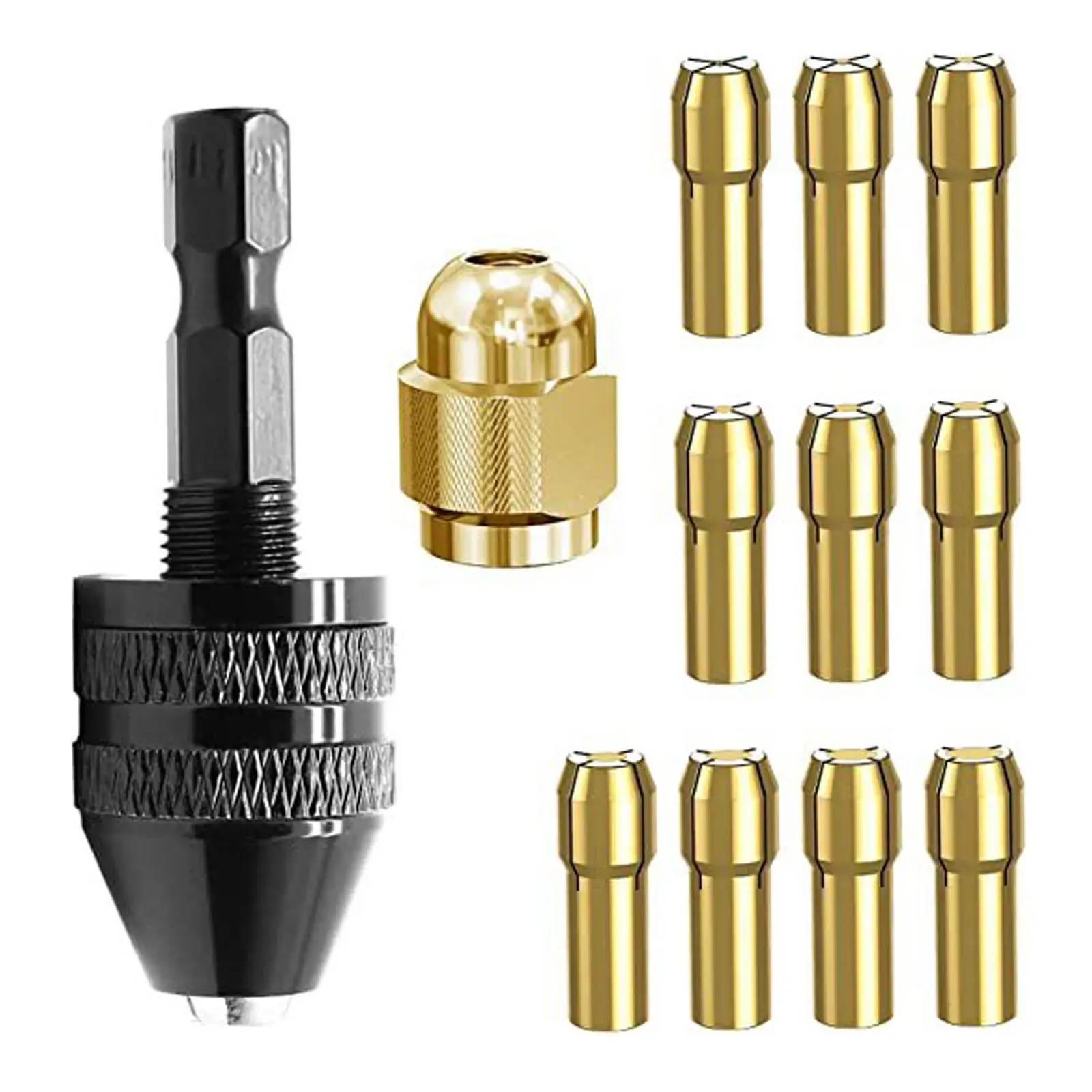 

12Pcs Drill Chuck Collet Set Collet Set 4.3mm Shank for 1/32” (0.8mm) to