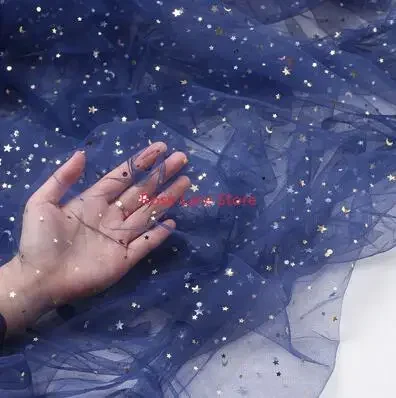 Glitter Star Lace Fabric | Vibrant Tulle