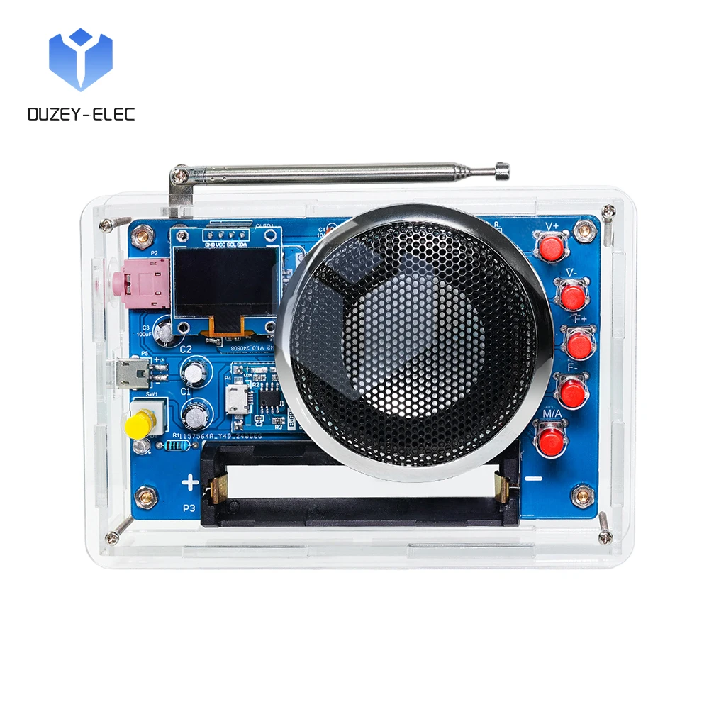 DIY Multifunction FM Radio Kit with Adjustable Frequency and OLED Display