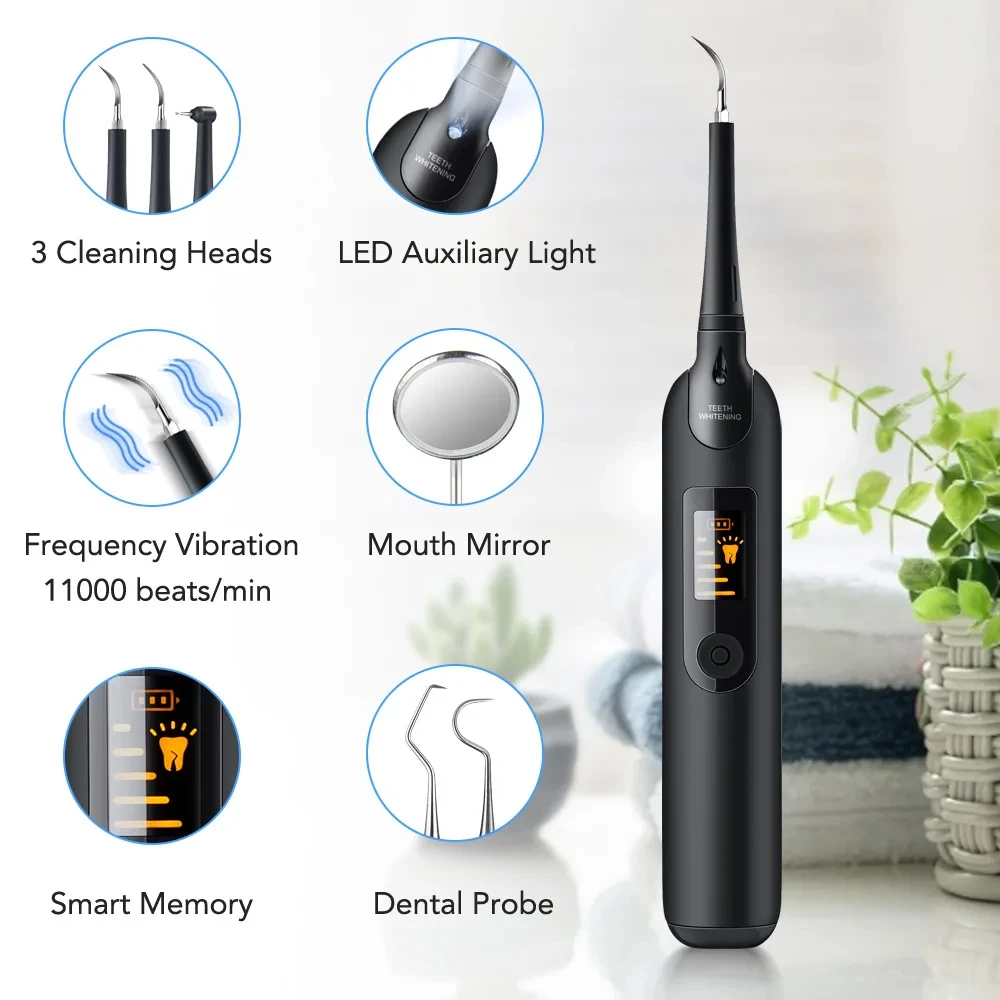 Xiaomi MIJIA Sonic Dental Scaler Tartar Eliminator Scraper for Cleaning Electric Tooth Dental Stone Removal Teeth Whitening Kit 2