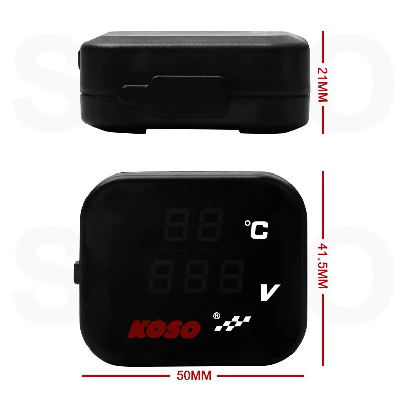 Motorcycle KOSO USB Water Temp Gauge Voltmeter Phone USB Charger Charging Waterproof for nmax cb500x temperature sensor