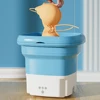 Portable Mini Washing Machine Foldable Underwear Socks Baby Clothes Washer with Dryer Bucket Travel Appliance Cleaning Tool 2