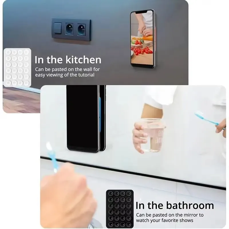 Silicone Suction Phone Holder Mat Multifunctional Suction Cup Wall Stand Square Anti-Slip Single-Sided Case Mount Back Sticker