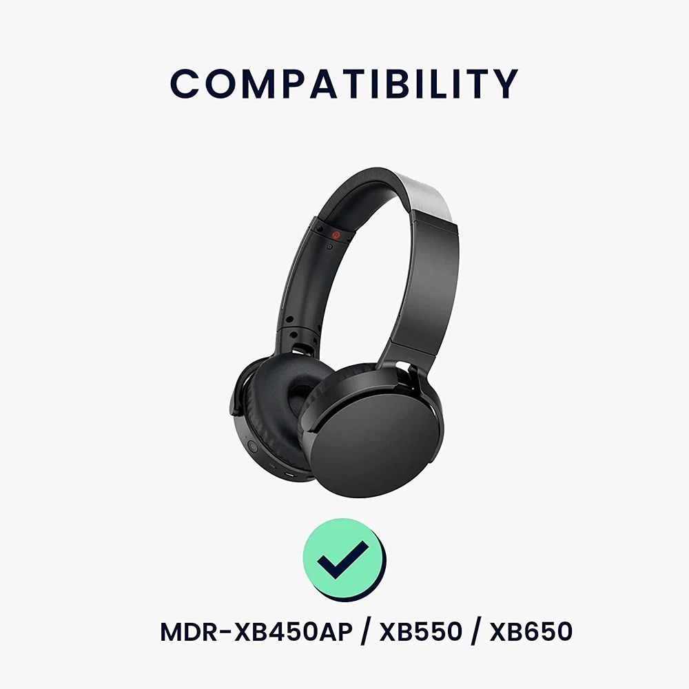 

2PCS Replacement Ear Pads Compatible for So-Ny MDR-XB450AP / XB550 / XB650 - Earpads Set for Headphones - Black