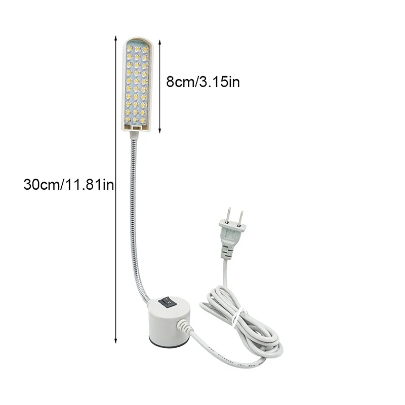 1Pc 10/20/30 LED Sewing Machine Lamp 360 Flexible Adjustable Gooseneck Work Lamp With Base For Workbench