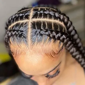 Parrucche in pizzo integrale, 100% capelli umani, pre-strappate, con nodi sbiancati, capelli lisci, per donne