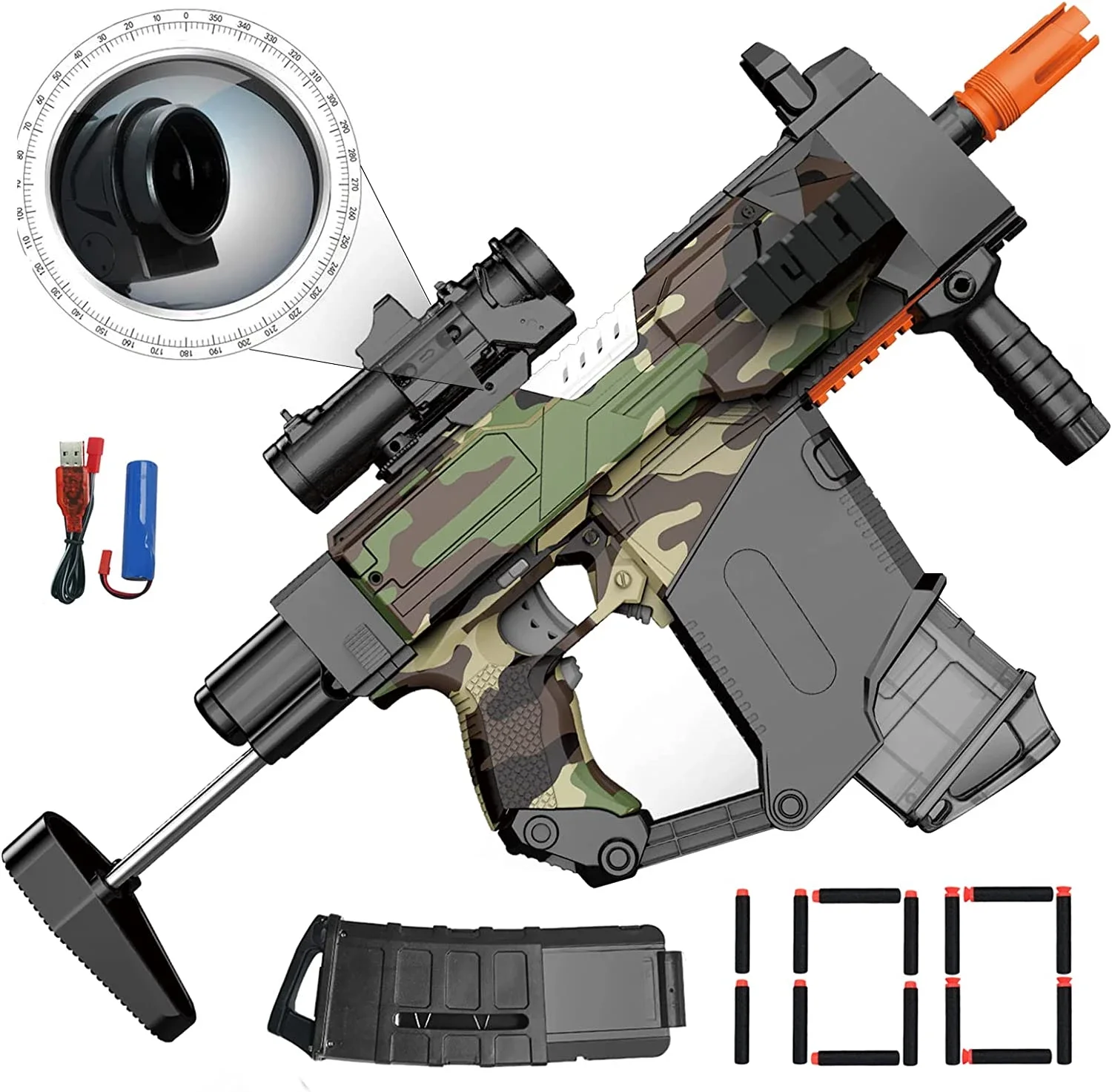 neutral Faret vild vase Automatic Toy Gun for Nerf Guns Sniper Soft Bullets, 3 Modes DIY Electric  Foam Blasters with Clips Nerf Gun Darts Shooting Game