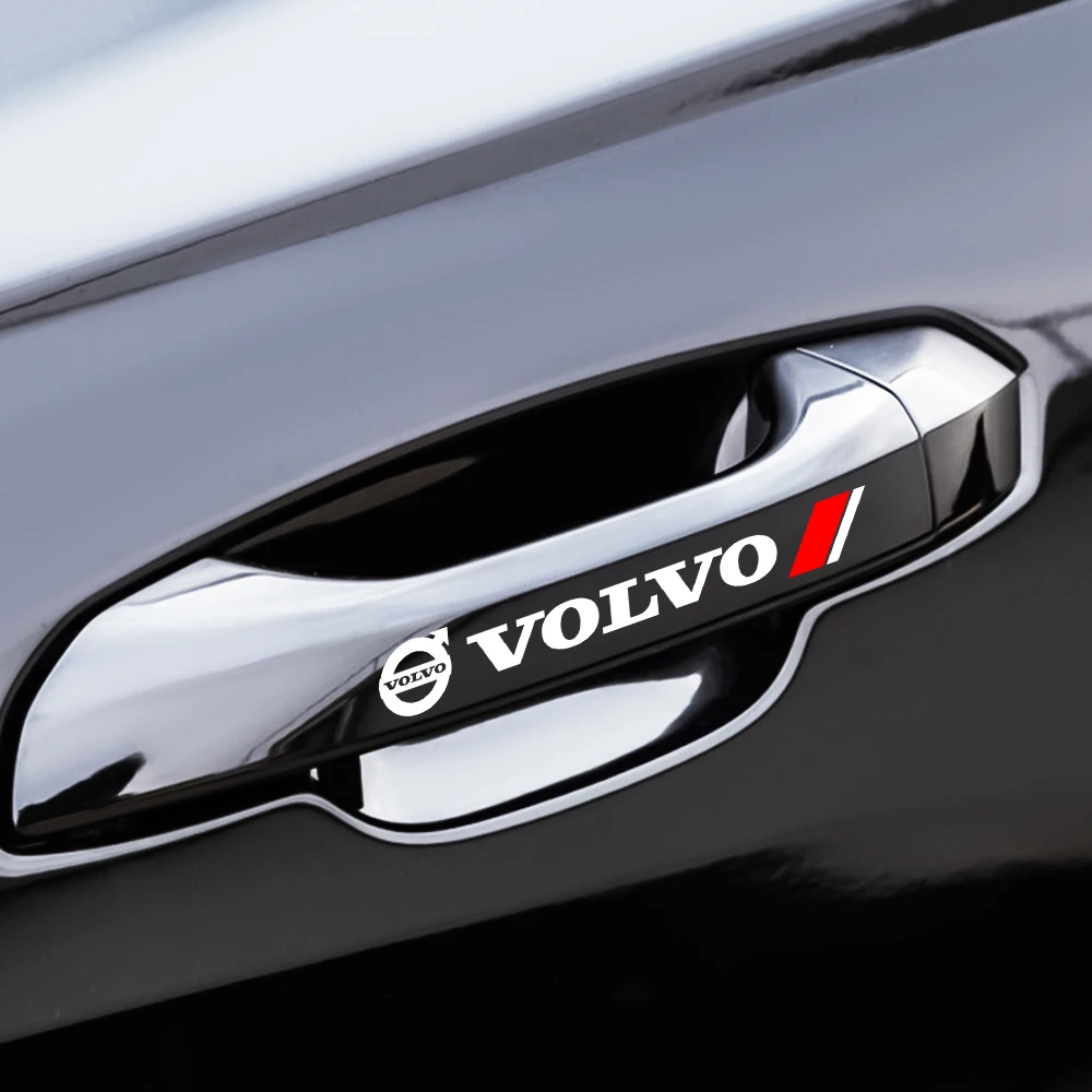 Car sticker covers automobile steering wheel sticker 4PCS Car Door Handle Rear View Mirror Sticker Vinyl Decals Auto Badge Accessories For Volvo XC90 XC60 XC70 C60 XC40 V40 S60 S90