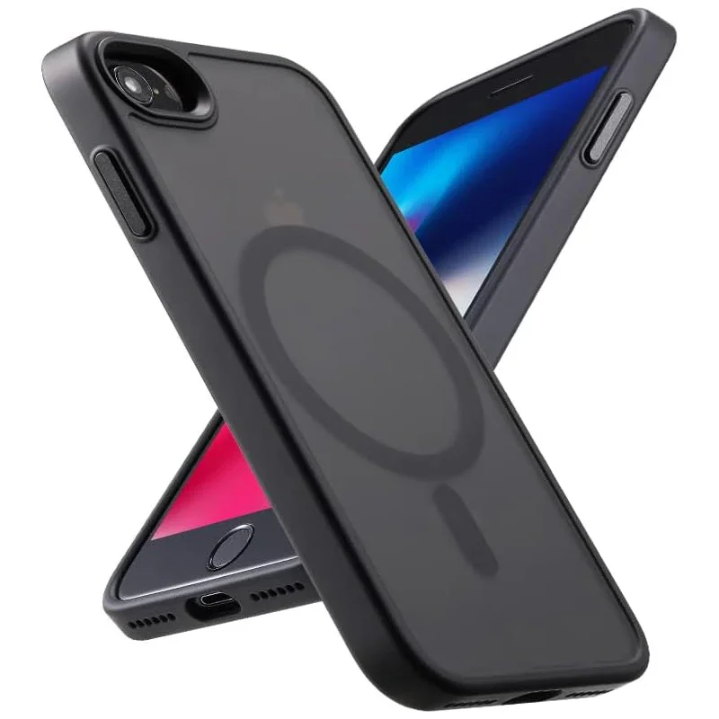 Magnetic Black Case for iPhone SE 12 13 14 15