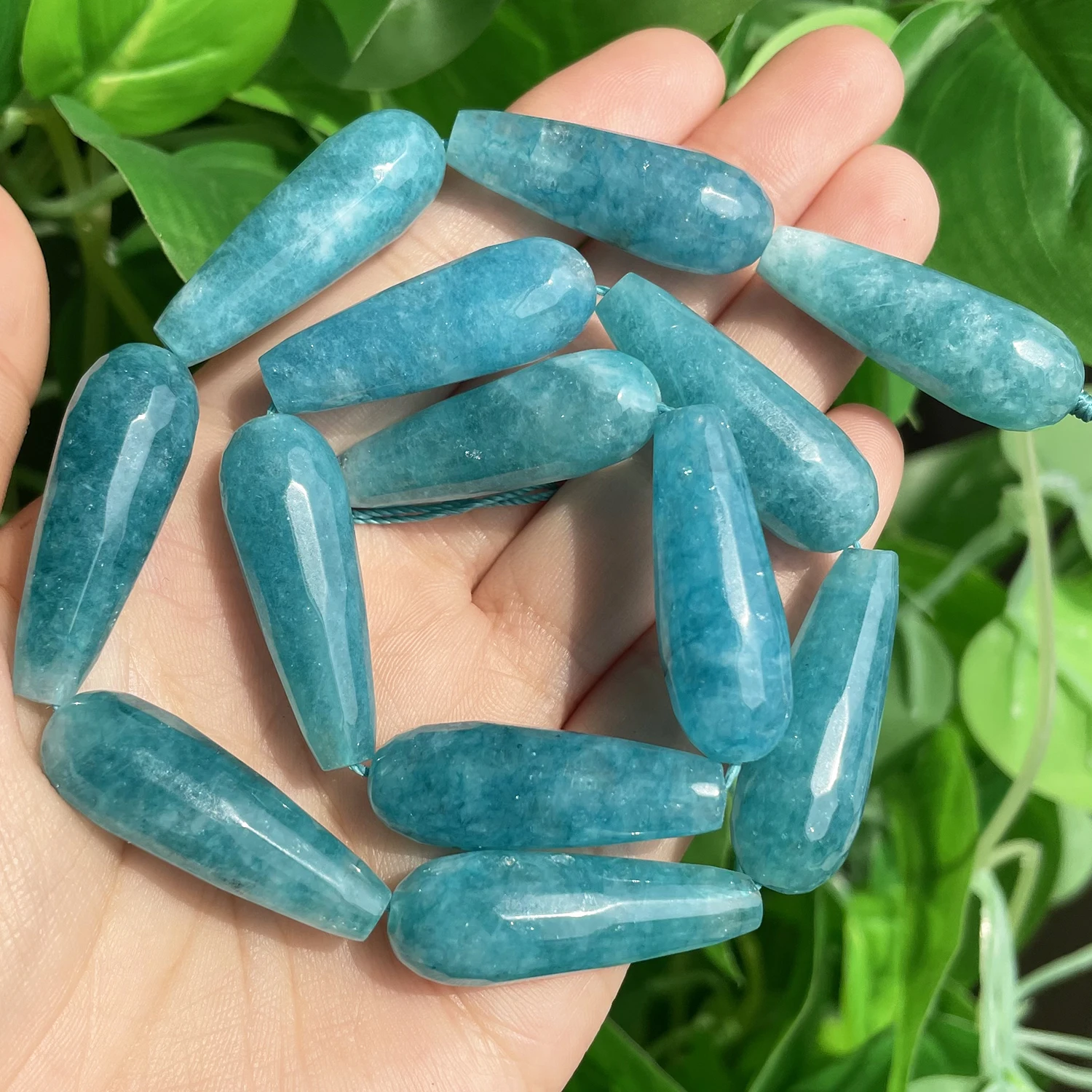 10x30mm Facettierte Wassertropfenform Stein Natürlicher Rauchquarz Angelite Granat Achate Lose Perlen für Schmuckherstellung DIY Armband – Detail 17