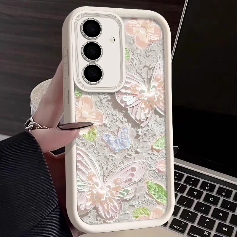 Elegant Oil Painting Butterfly Soft Phone Case Cover