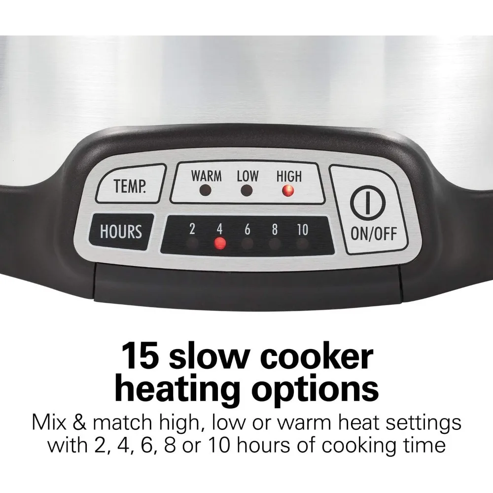 6 Quart Programmable Slow Cooker with Flexible Programming, 5 Cooking Times, Air Fry Lid with 4 Settings, Dishwasher-Safe Crock 5