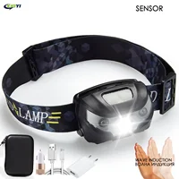 Powerfull LED Headlamp Rechargeable Body Motion Sensor Headlight Camping Flashlight Head Light Torch Lamp With USB 1
