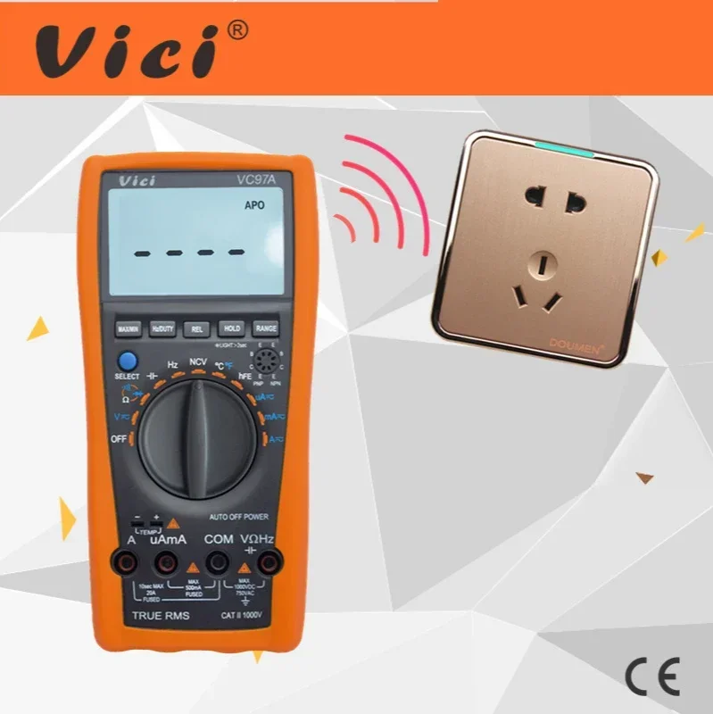 VC97A 1000V Digital Multimeter DC AC Auto Range DMM Temperature Current Meter Capacitance Resistance Diode New VC97