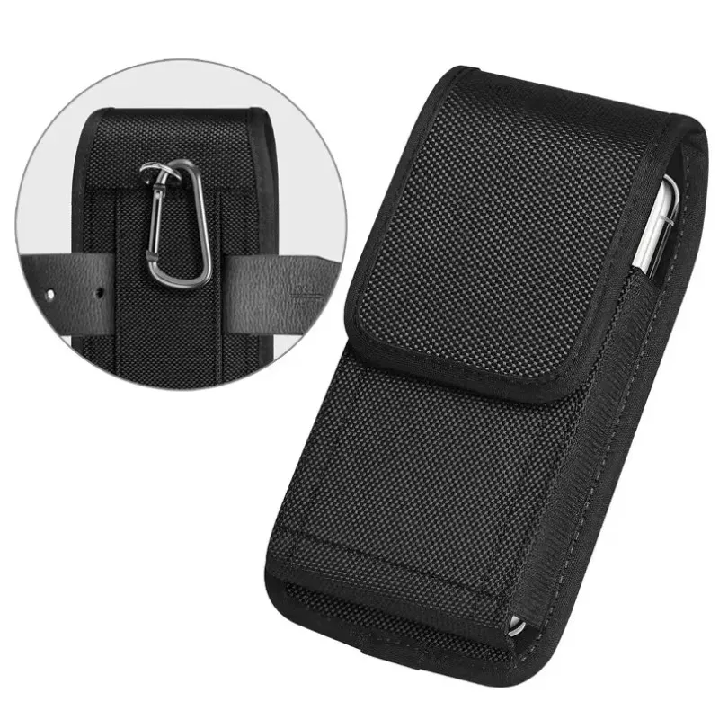 Outdoor Sports Nylon Cell Phone Pouch Holster with Free D-Shaped Buckle