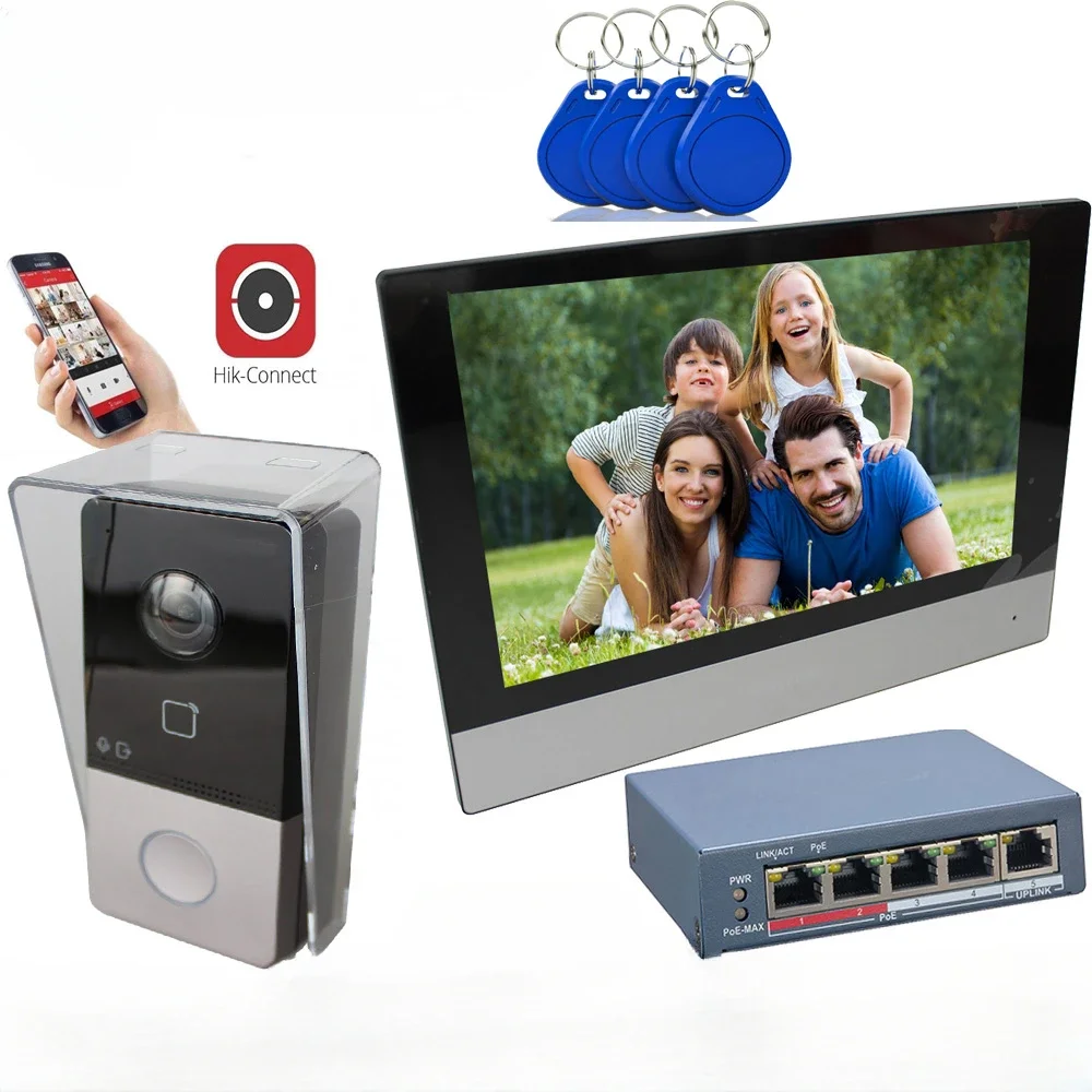 Formutil Language 4G Hik Ds-Kis603-P Kit Videocitofono Ds-Kv6113-Wpe1 (C) Ds-Kh6320-Wte1 Poe Campanello Porta Stazione Monitor Wifi