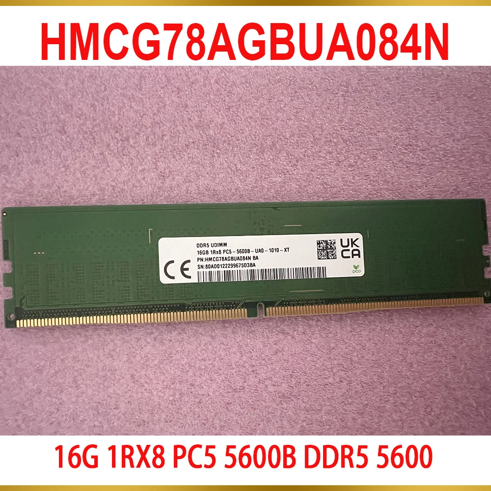 

1 Pcs 16GB For SK Hynix RAM 16G 1RX8 PC5 5600B DDR5 5600 Desktop Memory HMCG78AGBUA084N