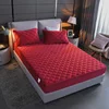 Plush Thicken Quilted Fitted Sheet Warm Soft Velvet Fit Sheet Single Double Queen Size Mattress Cover With Elastic Band Bedsheet 2