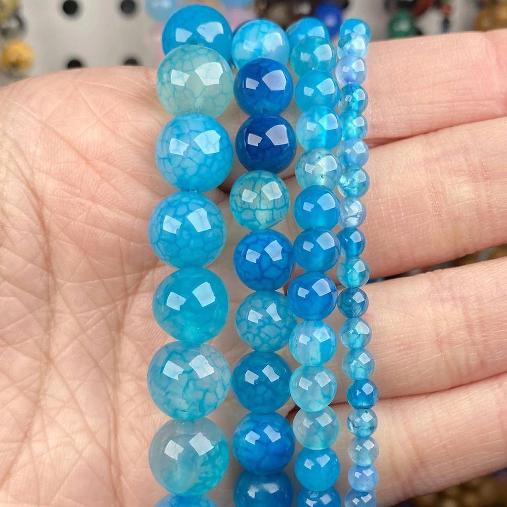 Natural Stone Beads Collection: Blue Chalcedony Crystal & Agate