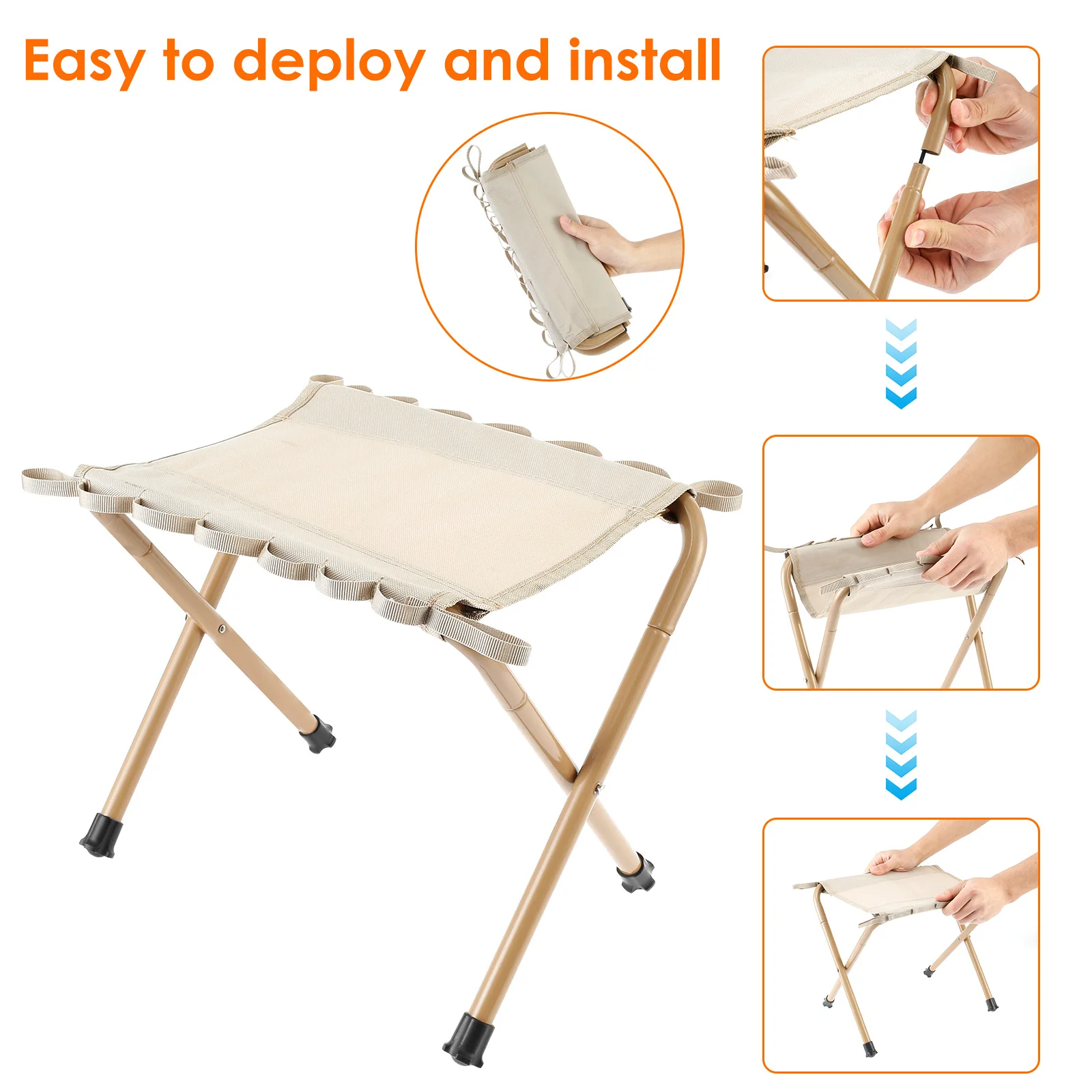 Outdoor Portable Folding Stool Camping Chair Fishing Chair Picnic Seat Tools