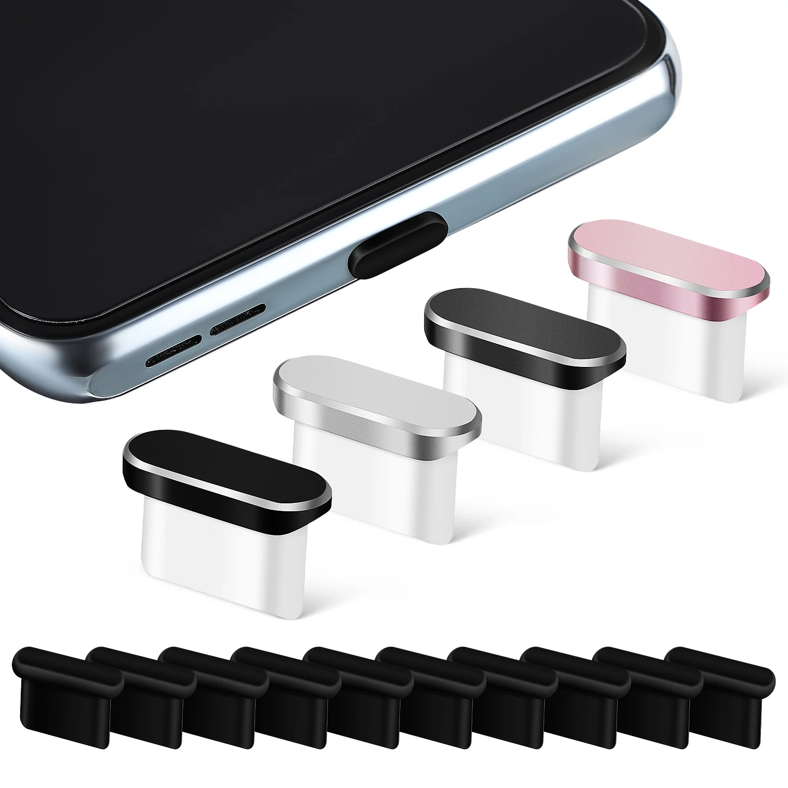 USB C 먼지 플러그 C타입 먼지 커버, 휴대폰 포트 캡 보호대, 대부분의 C..
