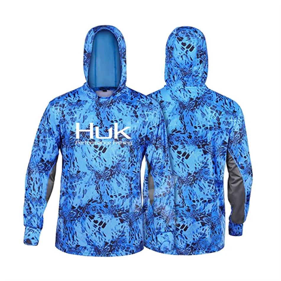 

HUK Fishing Shirts UPF 50+ Hooded Fishing Clothes Sun Protection Long Sleeve Hoodie Men's Outdoor Summer Jersey Camisa De Pesca