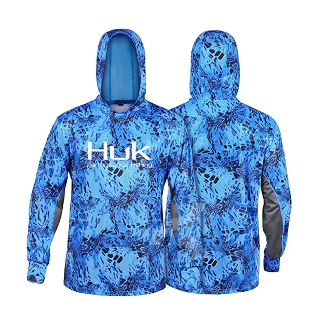 HUK Fishing Clothing Hoodie Shirts Men UPF 50+ Quick Dry Fishing