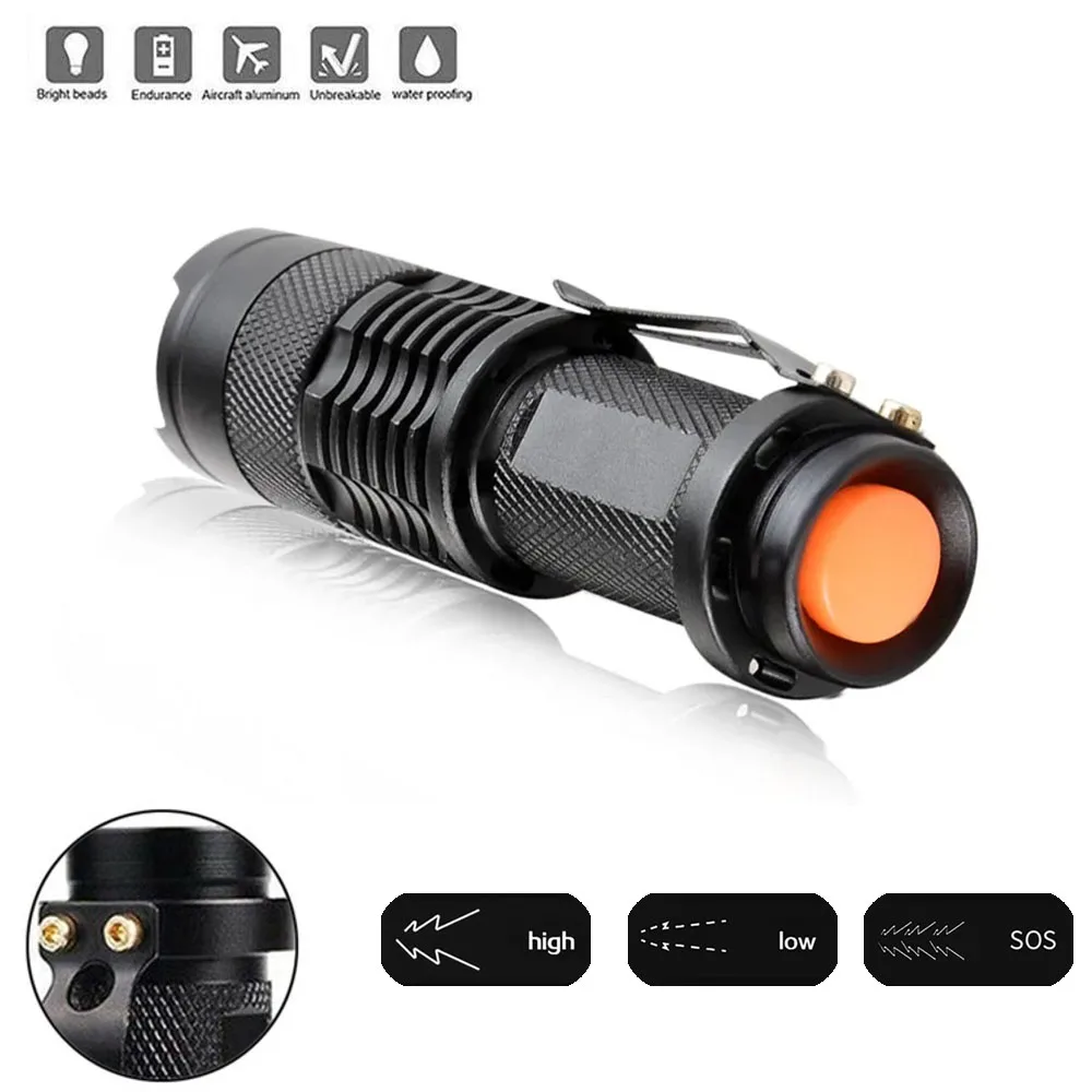 Mini LED Flashlight Torch with Lighting Modes Portable Led Flashlight  Torch Outdoor Adjustable Focus Zoom Light Camping Lamp AliExpress