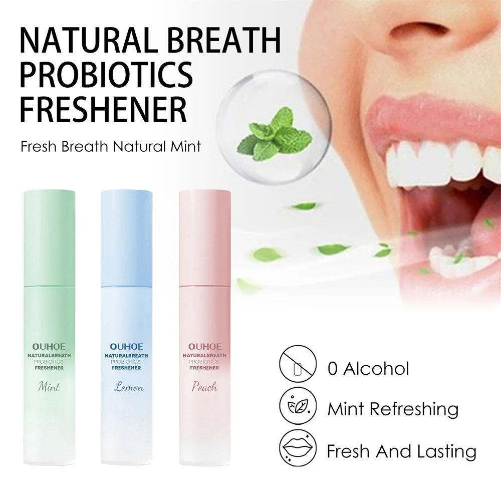 

Probiotic Breath Freshener Portable Oral Spray To Remove Bad Breath White Peach Mint Is A Refreshing And Long-lasting Fragrance