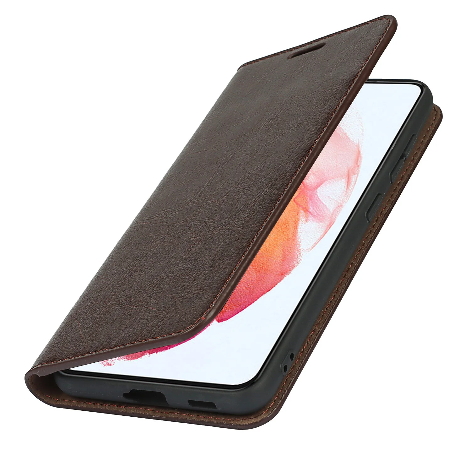 100% Real Genuine Leather Flip Cover for Samsung Galaxy S22 Ultra Plus Case  Wallet with Credit Card Holder - AliExpress