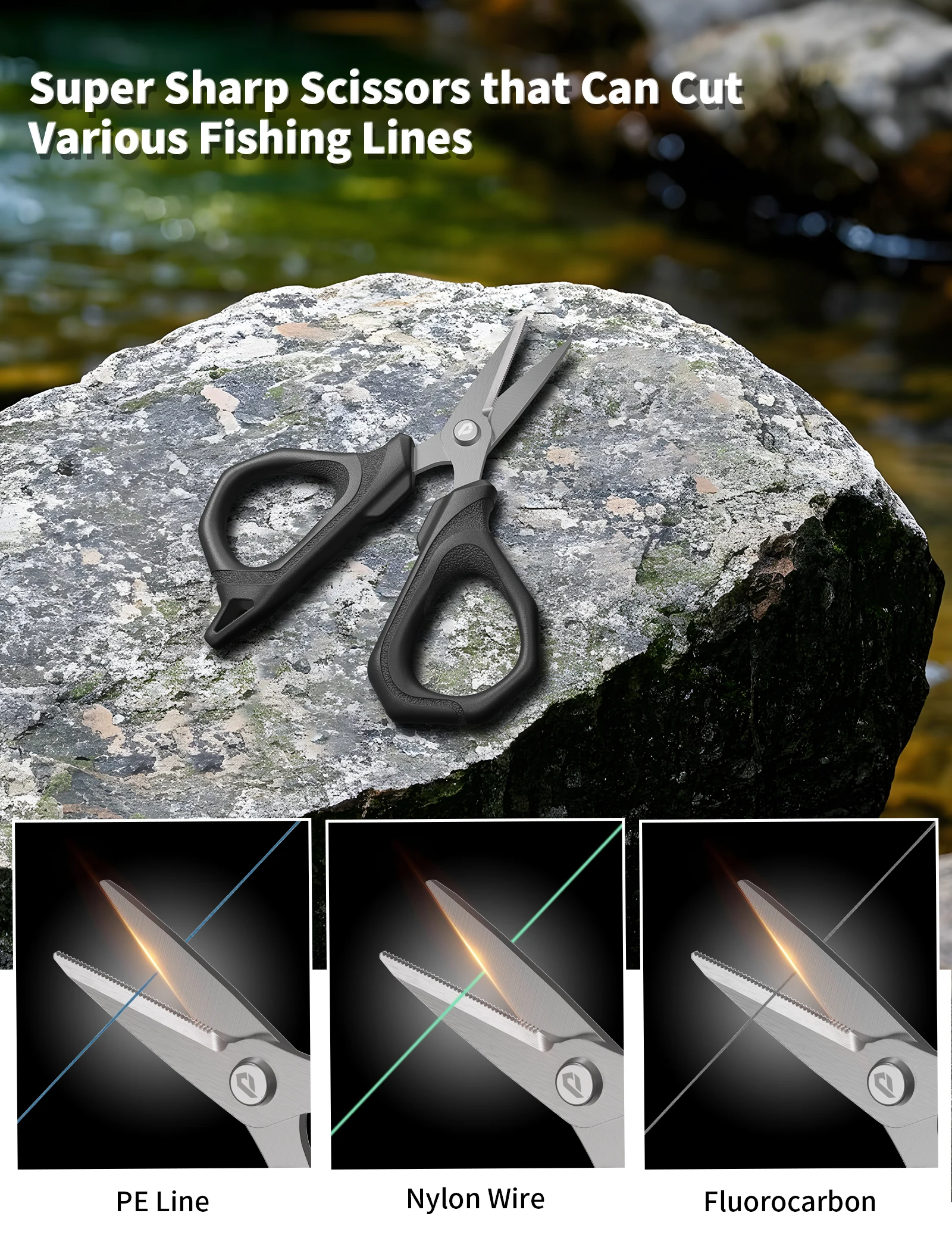 Fishing Scissors Stainless Steel Plier cut Braid Line PE Wire Cutter with Retractable KeyChain Fishing Pliers Tools Accessories