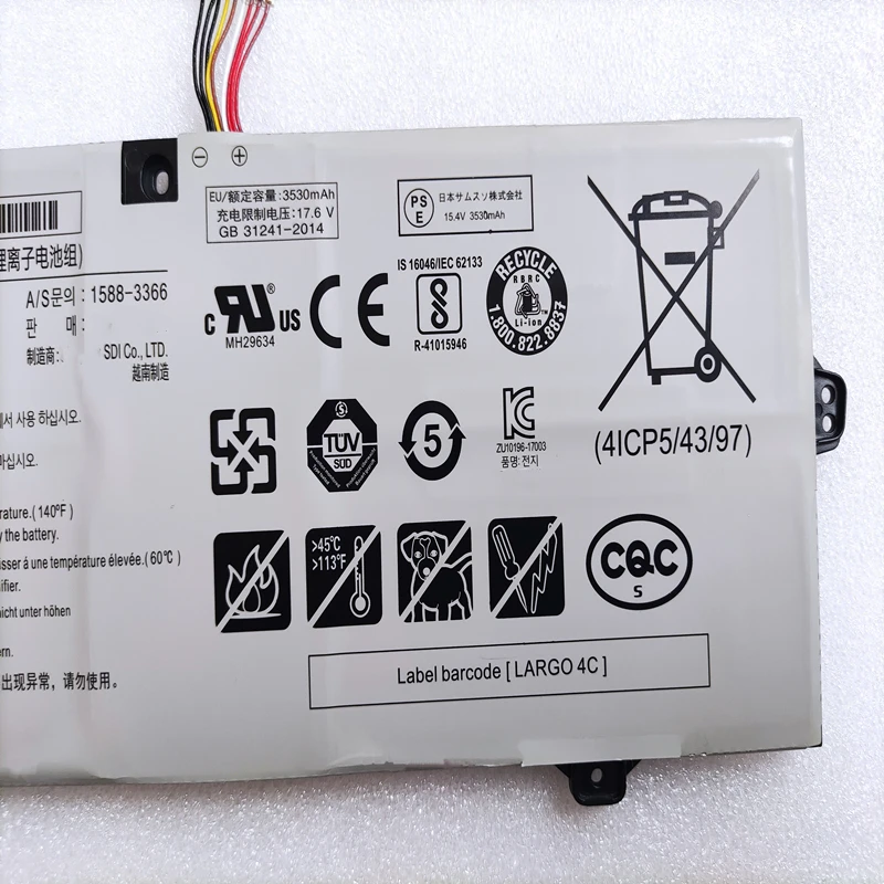 Bateria para Notebook Samsung Aa-pbtn4lr Ba4300386a 9pro Np940x5n Np940x5m Np940x3n Np940x3m Nt930sbe Nt950qaa Nt950sbe Nt950sbv - Imagem 3