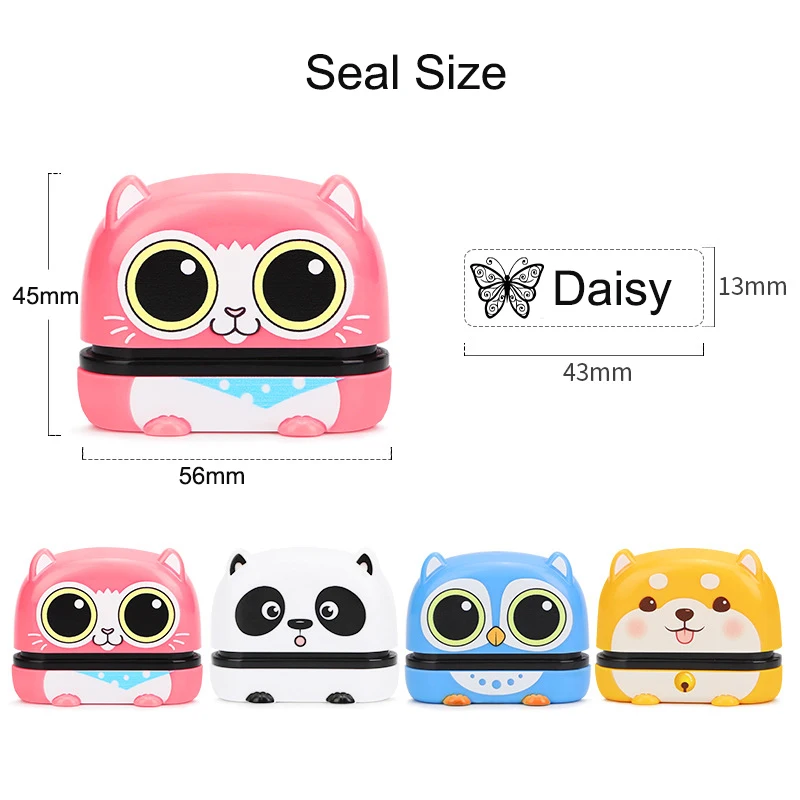 Name Stamp Children Name Seal Student's Name Stamp Kindergarten Clothes Waterproof Kawaii Black and White Ink Montessori Stamp Gift
