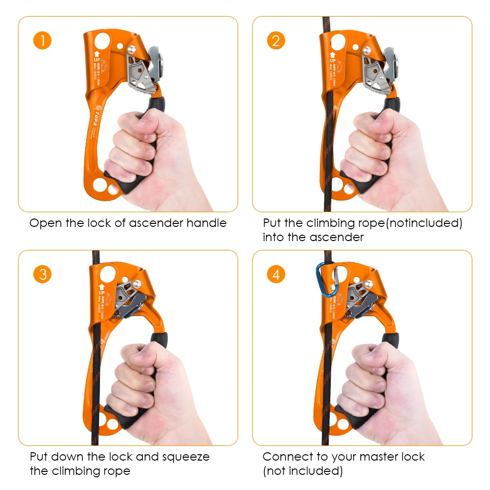 Outdoor Hand Ascender Climbing Ascender 8-13mm Vertical Rope Access Climbing Rescue Caving For Outdoor Rope Tools hand ascender
