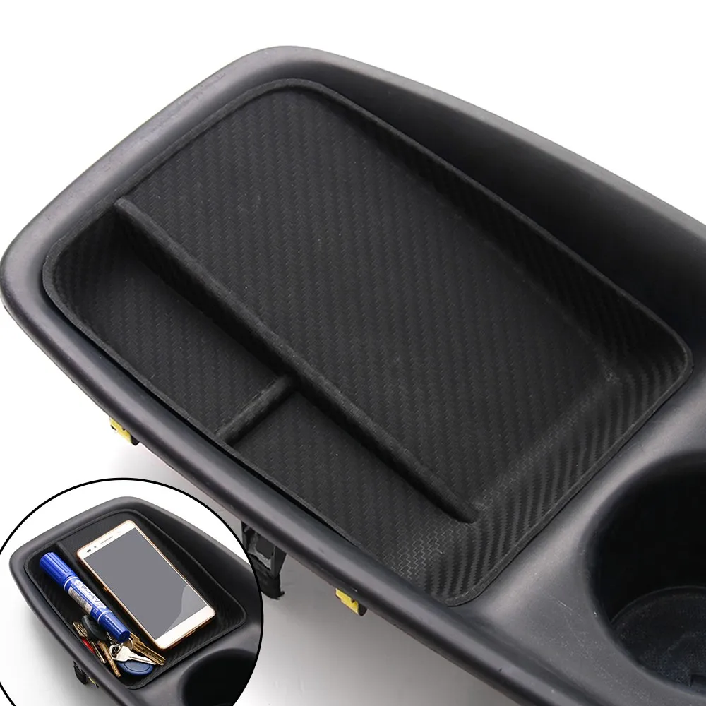 Carbon Fiber Style Center Armrest Box Storage Silicone Console Tray Storage Car Interior Accessories For Toyota Prius XW50 2015