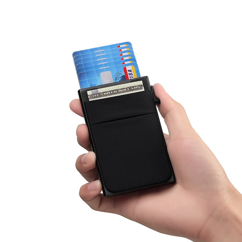 Credit Card Holder RFID Blocking Lycra Auto Pop Up Business Case