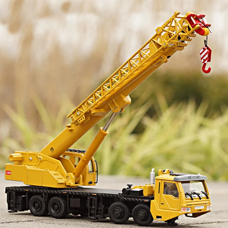 

1:55 Mega Crane Lifter 360 Degress Rotate Work Platform Crane With 4 Front Wheel Steering Diecast Engineering Car Model Boy Toys