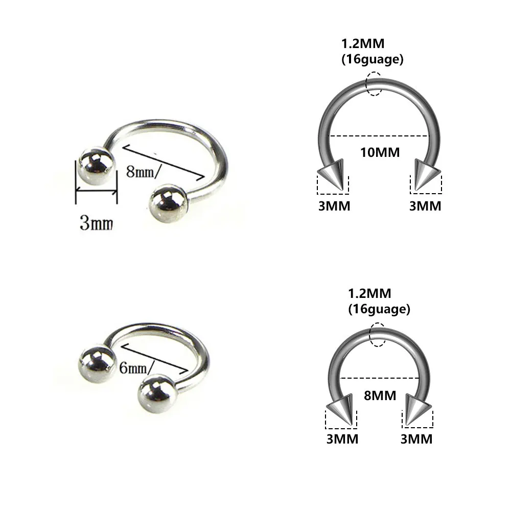 Piercing Jewelry Body Piercing Earrings Ear Studs Metal Jewelry Hoop Earrings Body Jewelry 1PC Stainless Steel Fashion Crystal CZ Hoop Women Tragus Cartilage Helix Studs Earrings Conch Rook Daith Lobe Piercing Jewelry