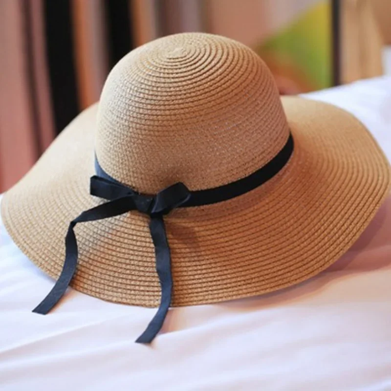 Women Summer Sun Hat Beach Uv Protection Straw Hat Panama Cap For Women