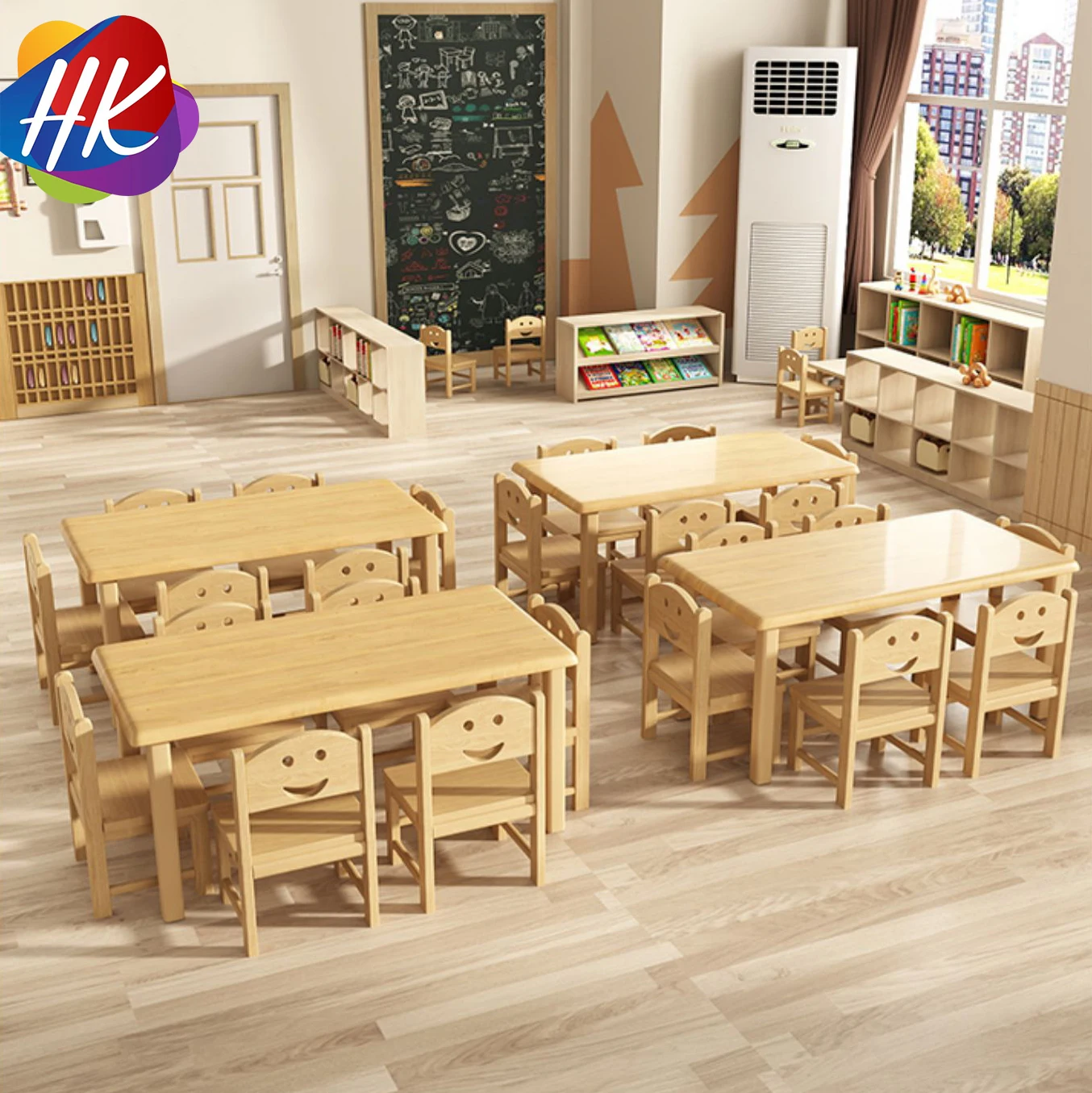 Single Preschool Kids Dining Chair Durable Child Wooden Chairs For Study kids wooden chair
