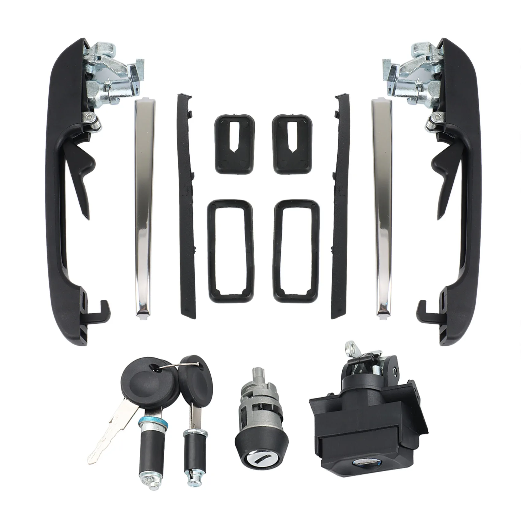 

Complete Lock Kit Set Door Handles Tailgate Doors Ignition with 2 Same Keys 191898081 for Golf MK2