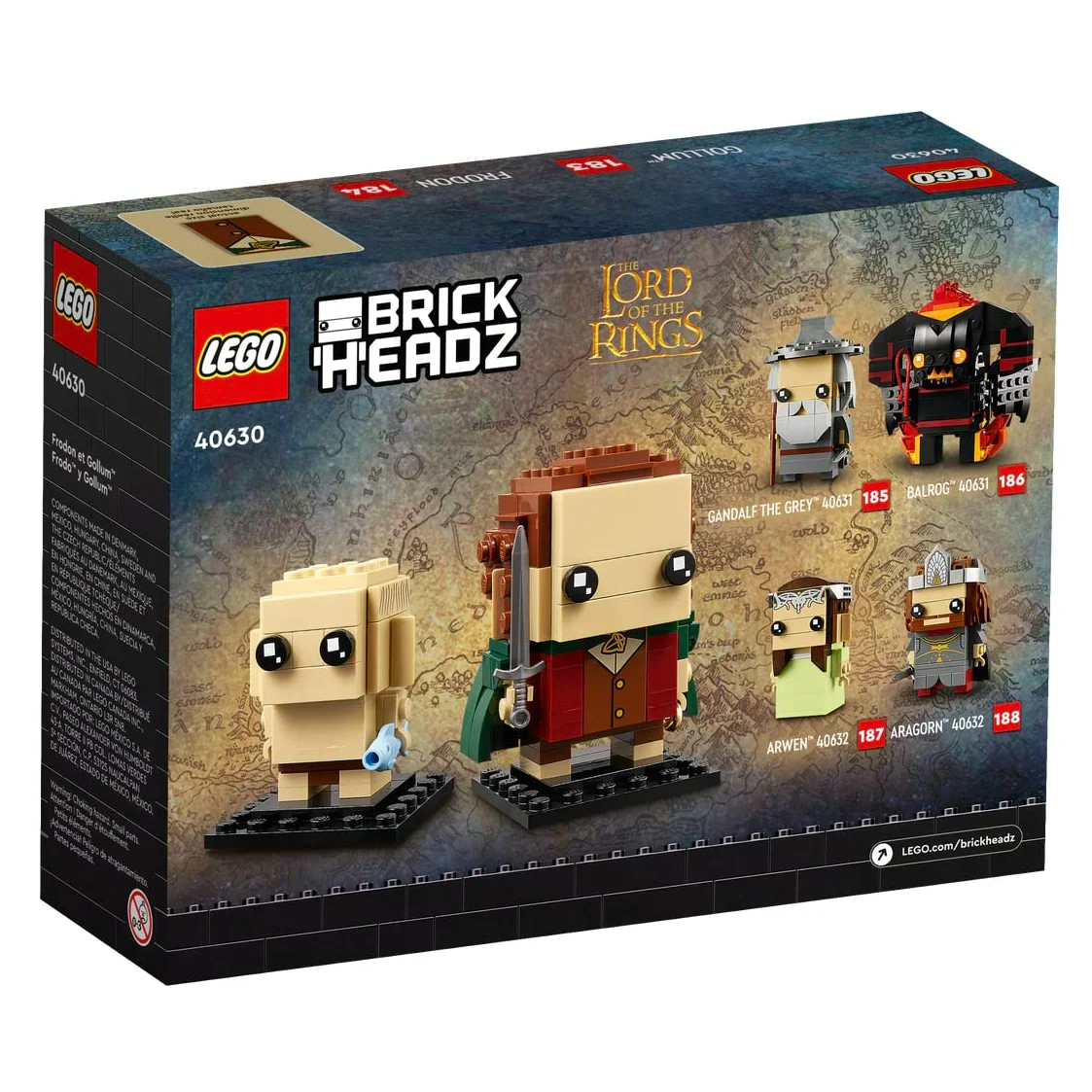 LEGO BrickHeadz Frodo \u0026 Gollum 40630 The Lord of The Rings lego minifiguren  bouwset voor kinderen verjaardagscadeau 184pzs - AliExpress, image size:1123x1123