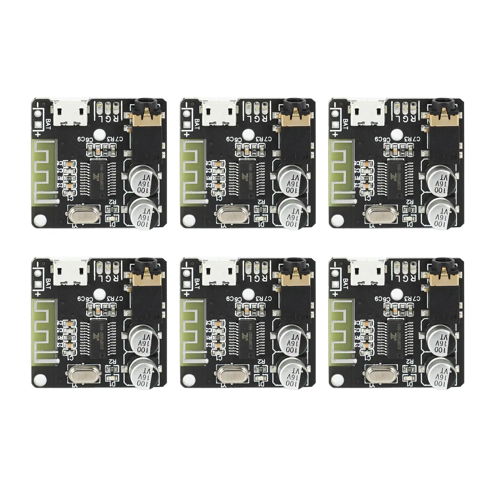 Bluetooth Mp3 Decoder 6Pcs VHM-314 V.20 Bluetooth Audio Receiver Board Bluetooth 5.0 Mp3 Lossless Decoder Board with Lithium Battery Charging