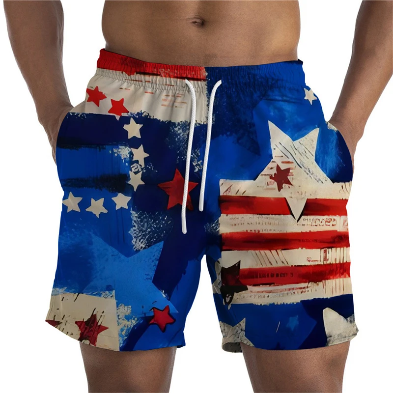 Newest Summer Mens Shorts USA UK National Flag 3D Print Casual Short Pant Teen Quick-drying Swimsuit Swim Trunks Cool Ice 5