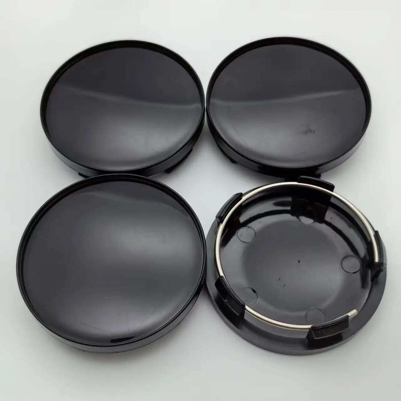 Set of 4 Premium Blank Wheel Center Caps - 58mm Od / 54mm Id Hubcaps for Car Styling Accessories