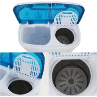 15LBS Portable Washing Machine with Draining Pump Electric Mini Washer Twin Tub Washer 2