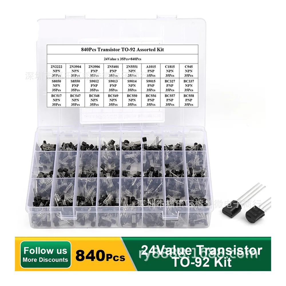 

840pcs BJT Transistor Kit Bipolar Power Transistors